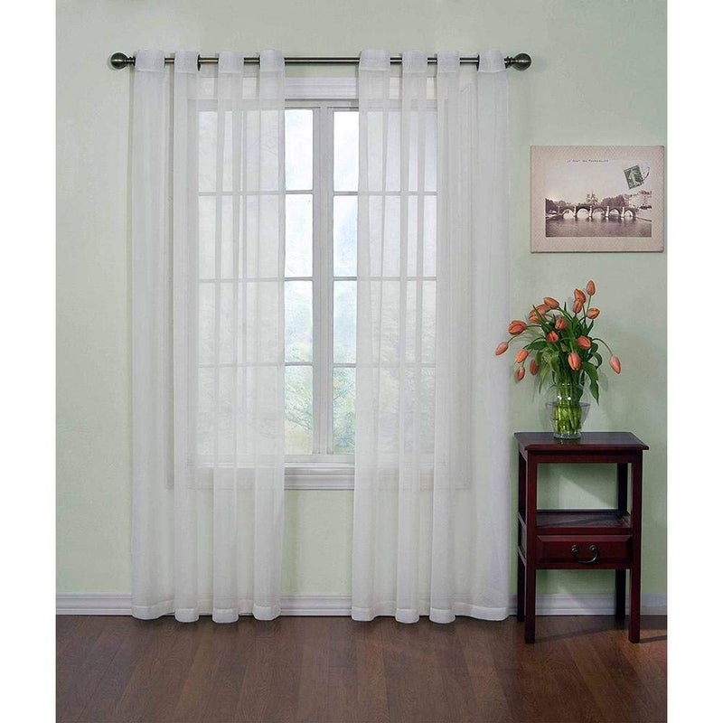 CurtainFresh Odor Neutralizing Sheer Voile Grommet Window Curtain for Bedroom or Living Room (1 Panel), 59 in x 84 in, White - Image 2